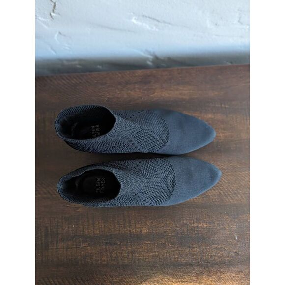 Eileen Fisher Purl Sock Pull On Recycled Stretch Knit Black Booties - Size 7 - Picture 5 of 8